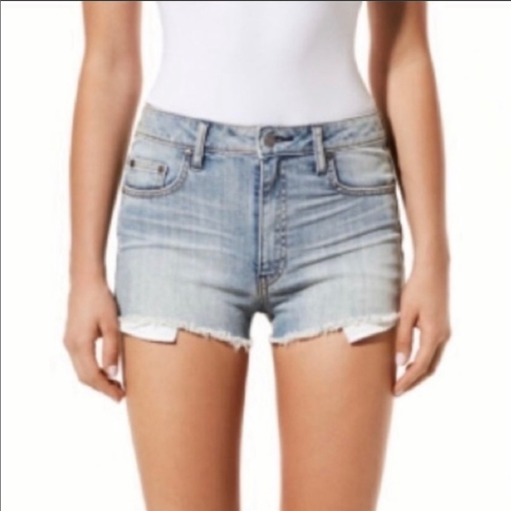 Aritzia Talula High Rise Cut Off Denim Jean Shorts